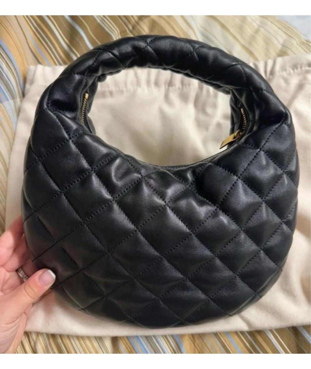 SAINT LAURENT Черная кожаная сумка с короткими ручками, фото 7