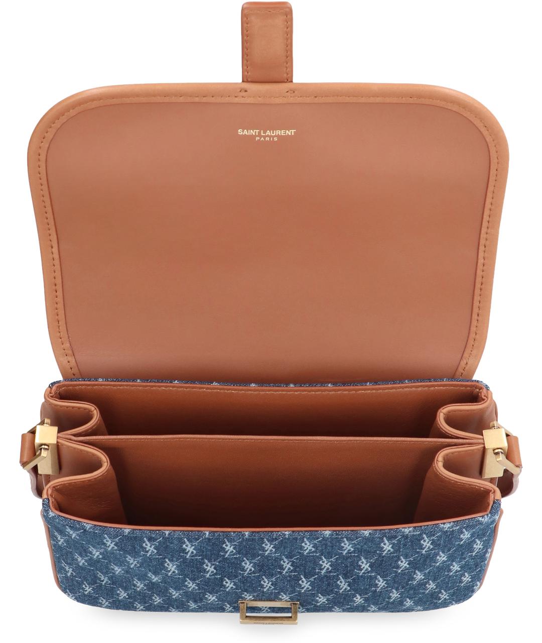 SAINT LAURENT Синяя хлопковая сумка через плечо, фото 6