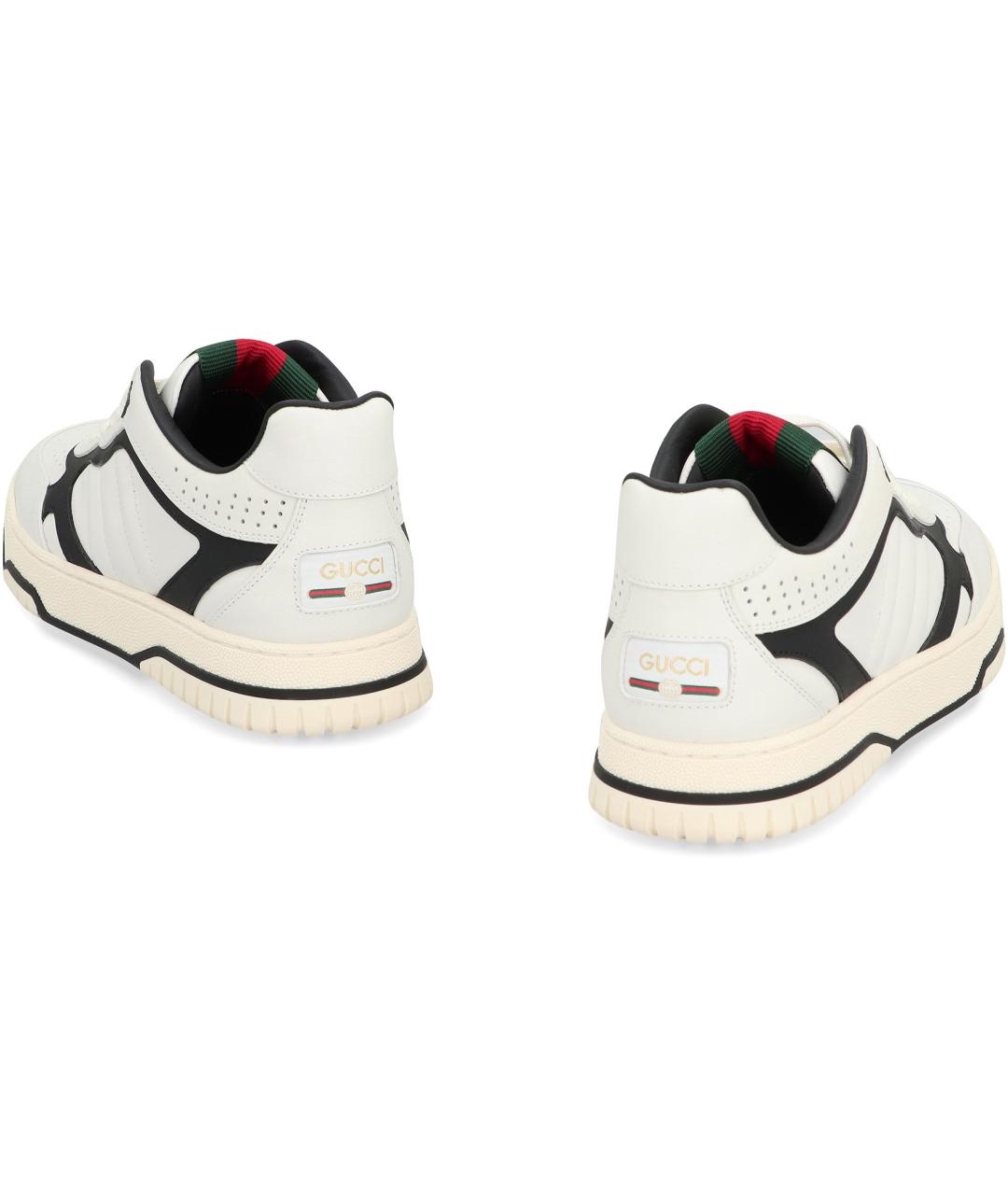 GUCCI Белые кожаные кроссовки, фото 4