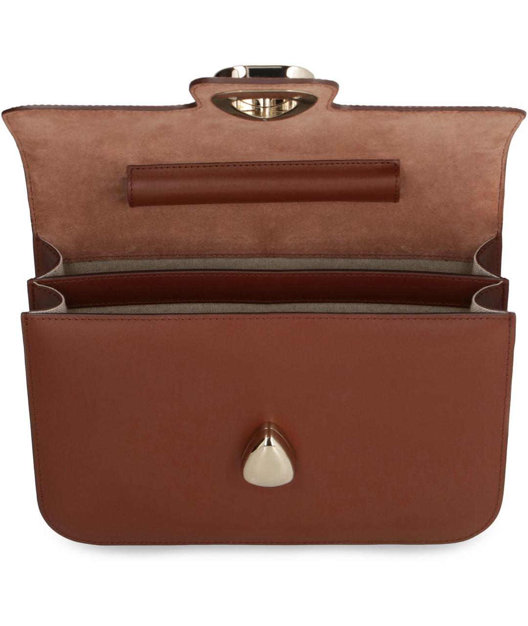 A.P.C. Коричневая кожаная сумка через плечо, фото 4