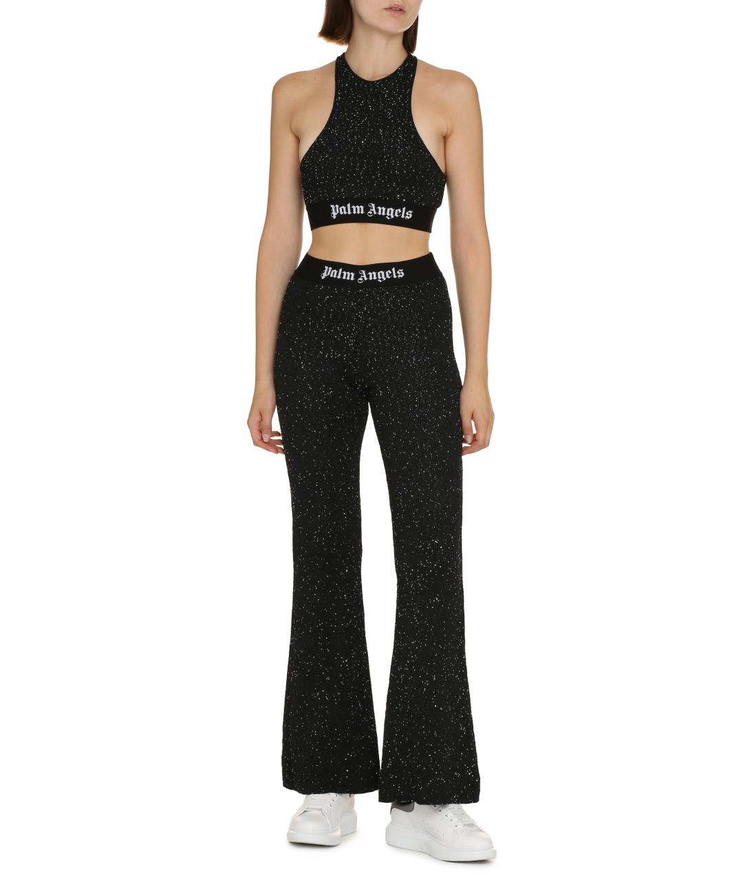 PALM ANGELS Черная полиэстеровая майка, фото 3