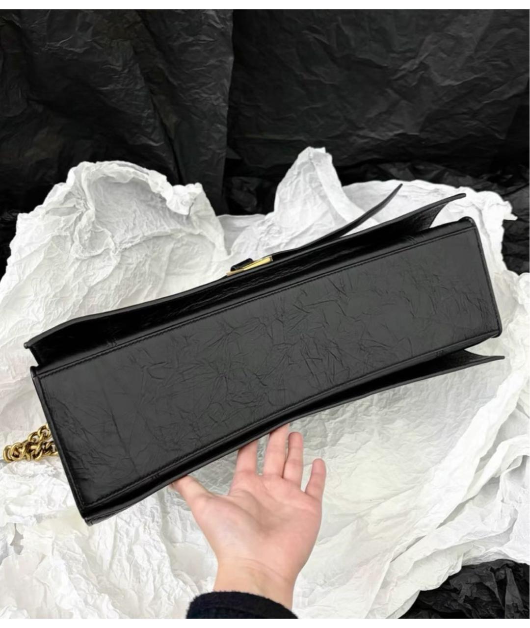 BALENCIAGA Черная кожаная сумка через плечо, фото 5