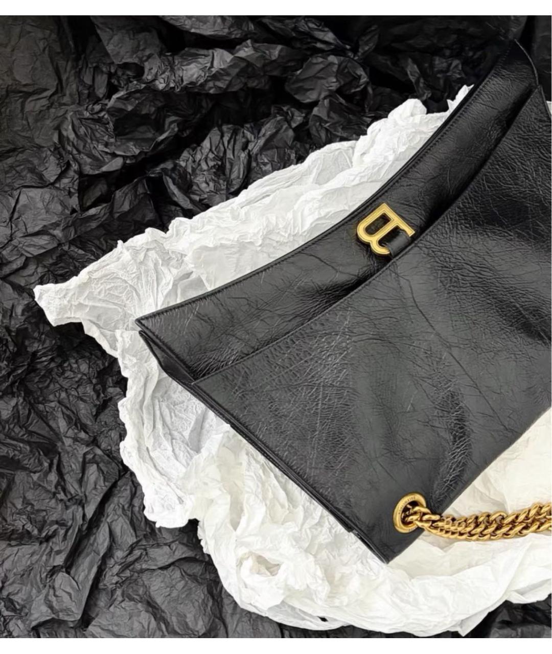 BALENCIAGA Черная кожаная сумка через плечо, фото 7