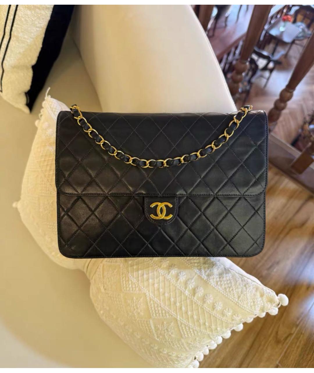 CHANEL Черная кожаная сумка через плечо, фото 6