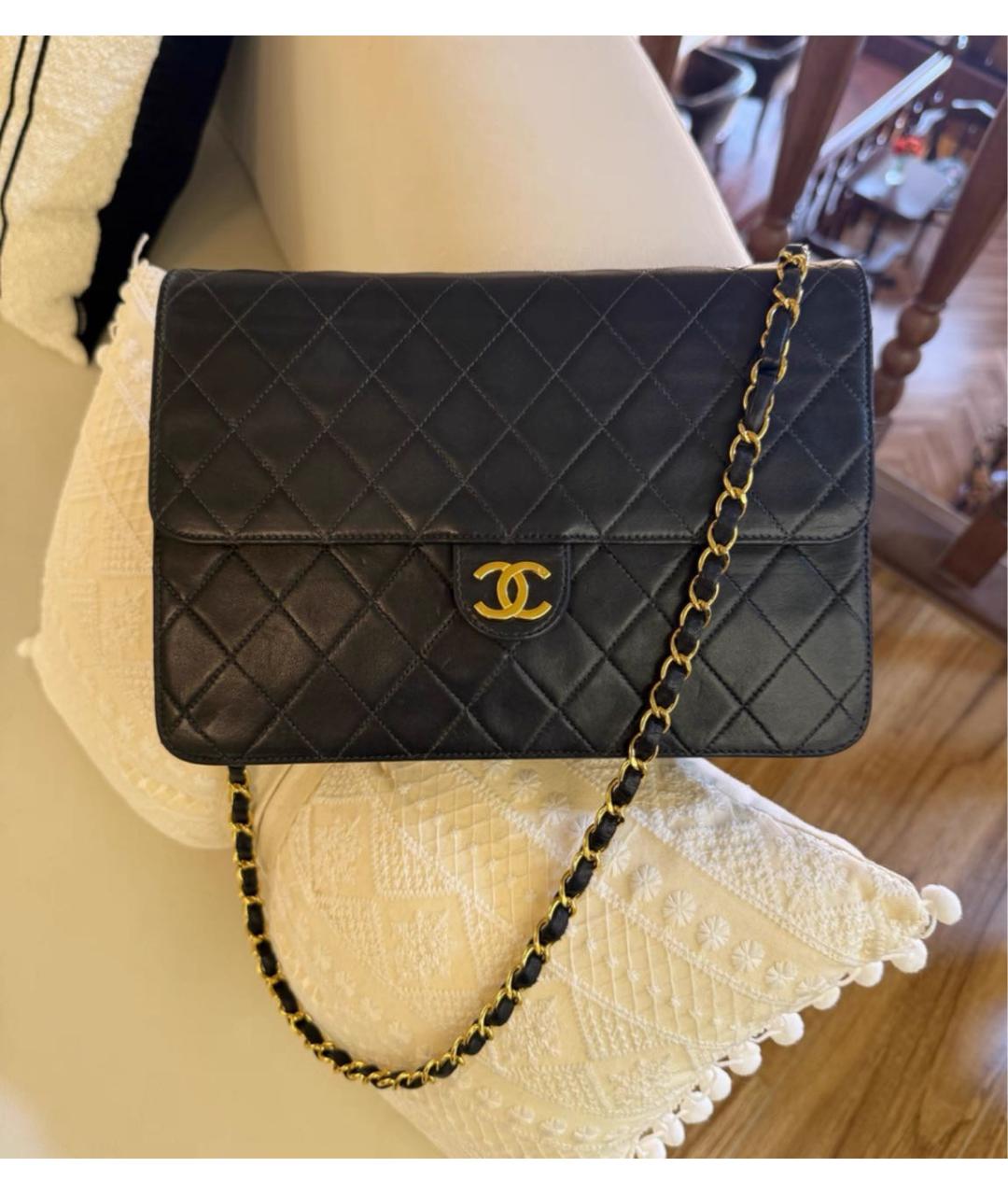 CHANEL Черная кожаная сумка через плечо, фото 4