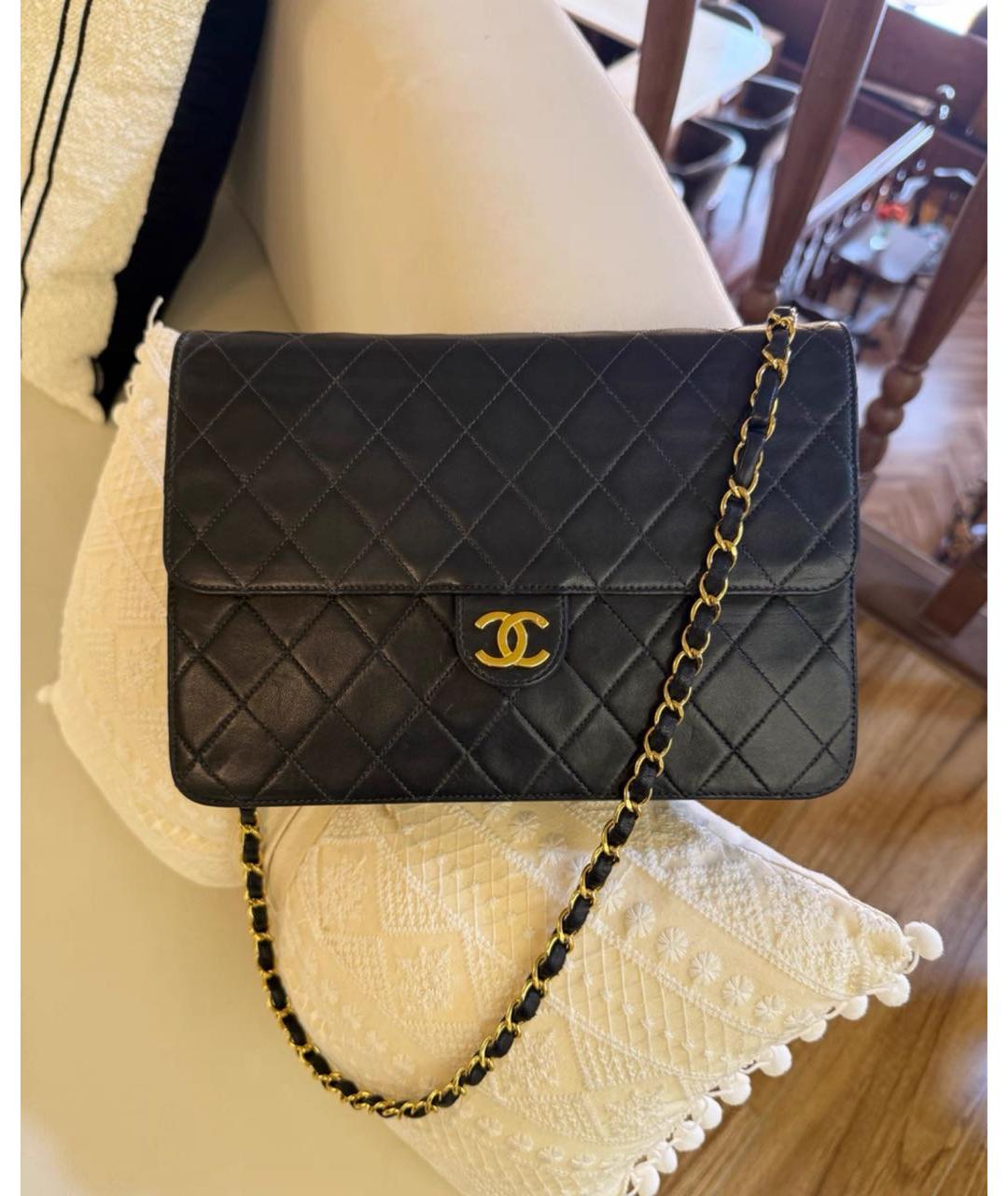 CHANEL Черная кожаная сумка через плечо, фото 5