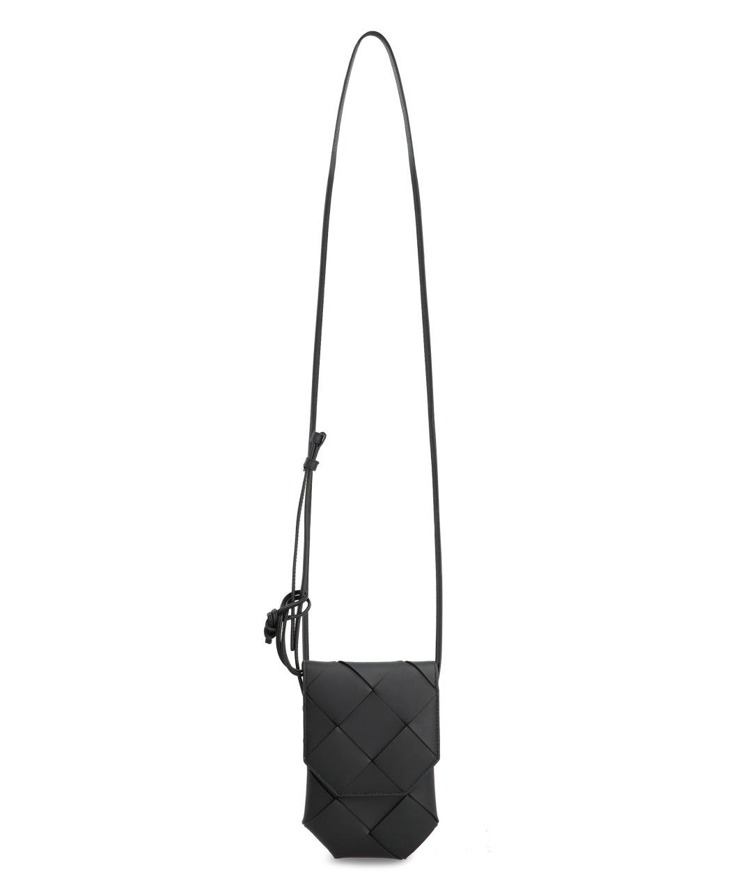 BOTTEGA VENETA Черная кожаная сумка на плечо, фото 1