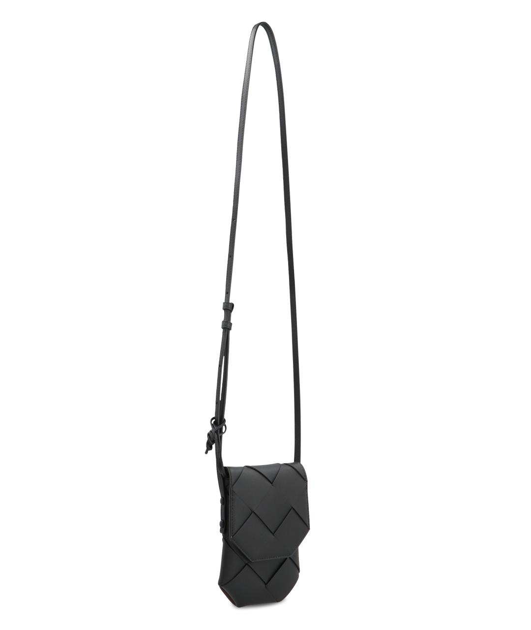 BOTTEGA VENETA Черная кожаная сумка на плечо, фото 2