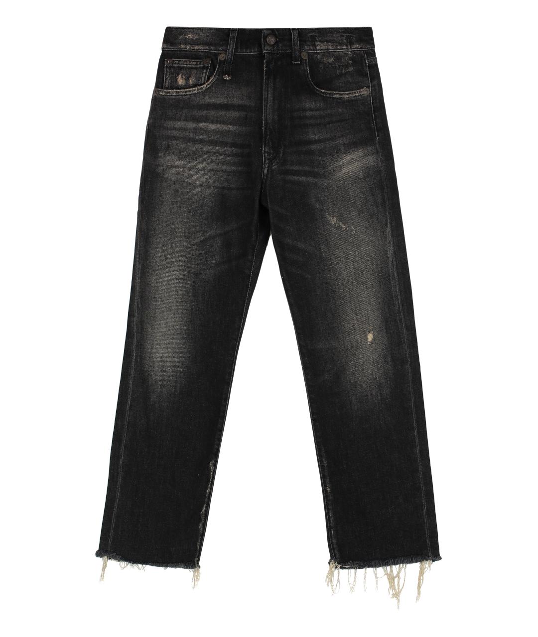 R13 Черные хлопковые прямые джинсы, фото 1
