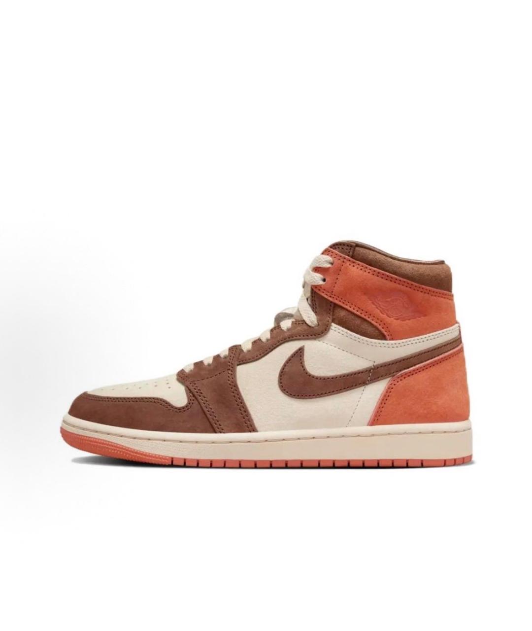 JORDAN Коричневые замшевые высокие кроссовки / кеды, фото 3