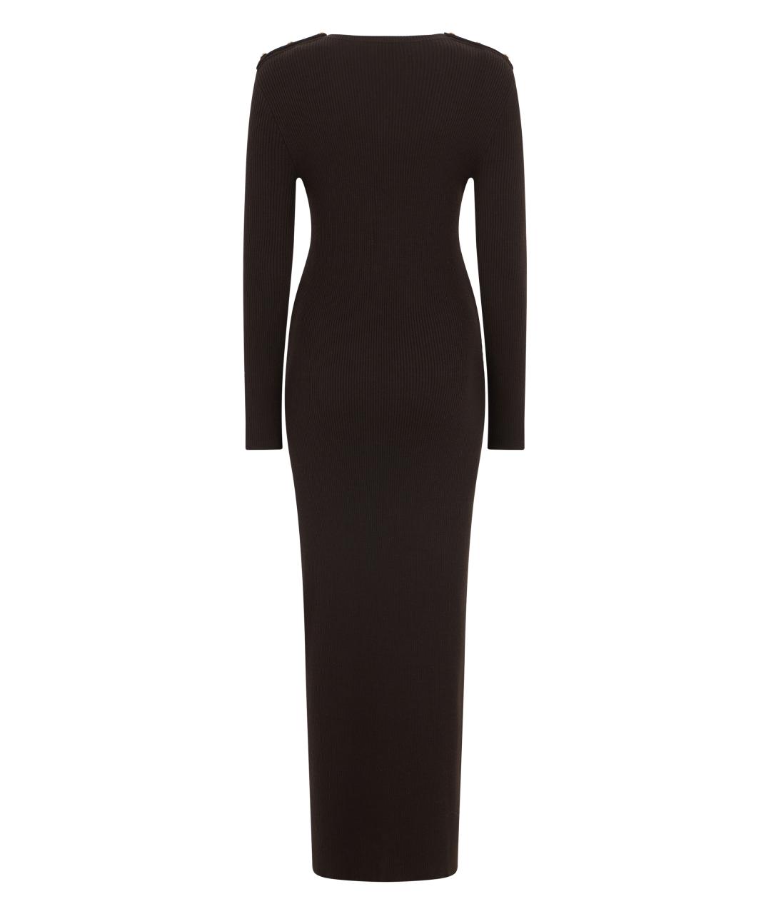 BLAZE MILANO Коричневое шерстяное платье, фото 2