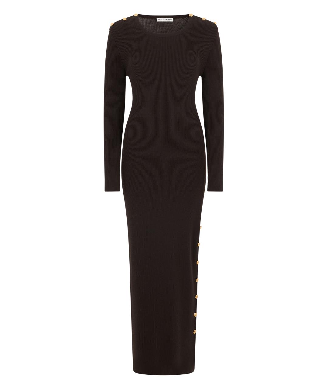 BLAZE MILANO Коричневое шерстяное платье, фото 1