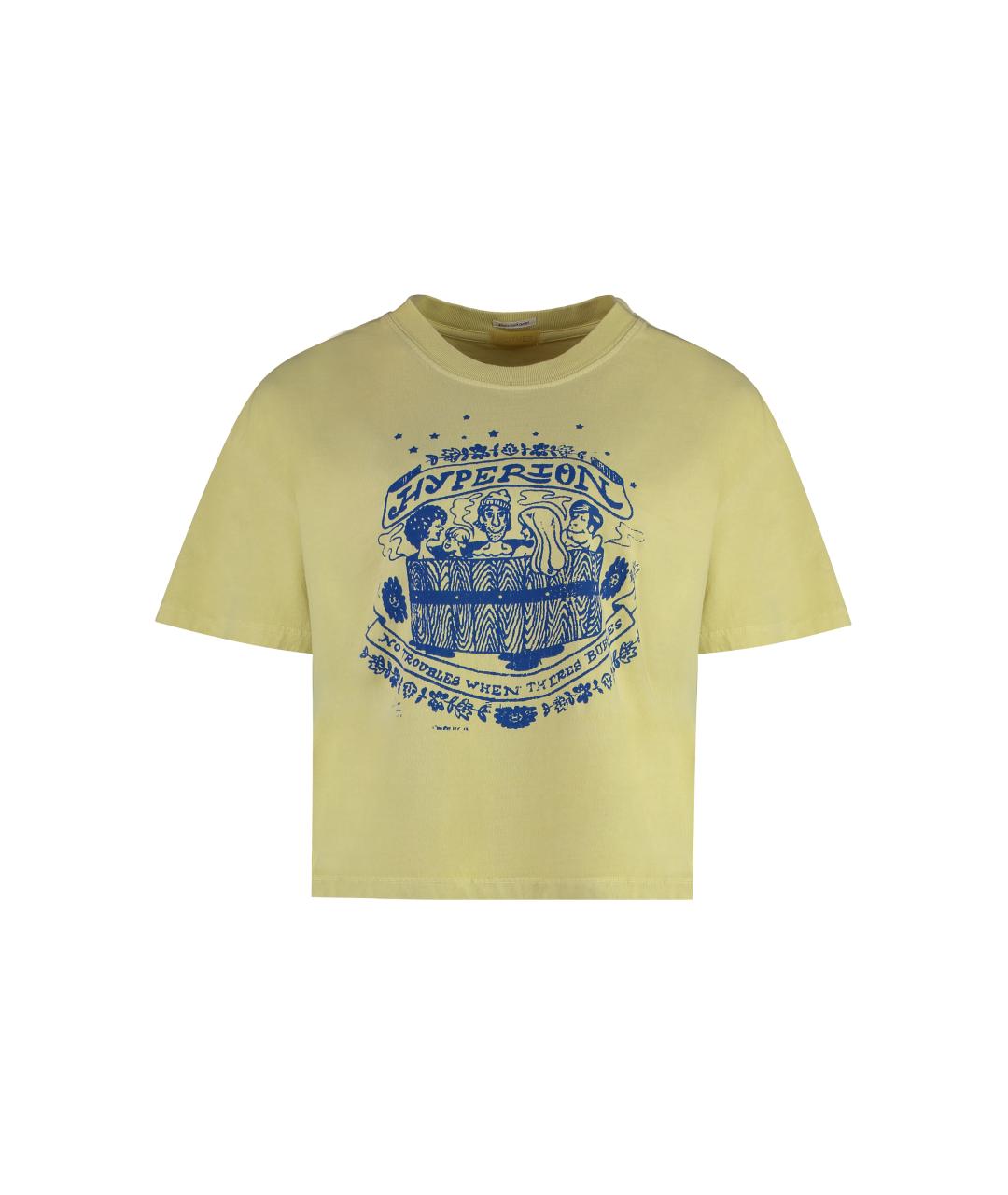 MOTHER Желтая хлопковая футболка, фото 1