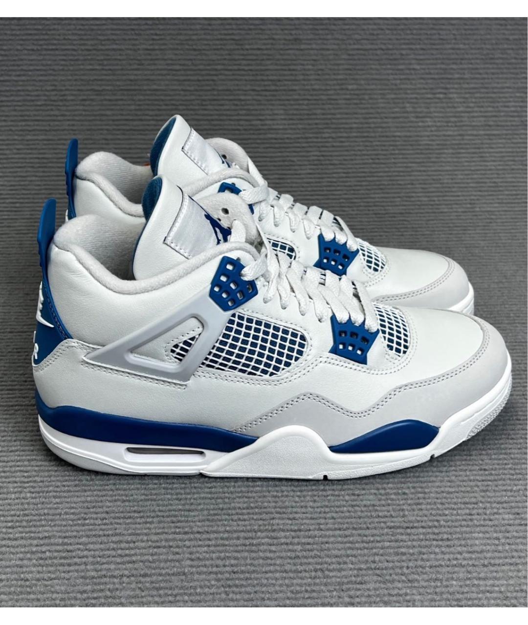 JORDAN Синие кожаные высокие кроссовки / кеды, фото 2