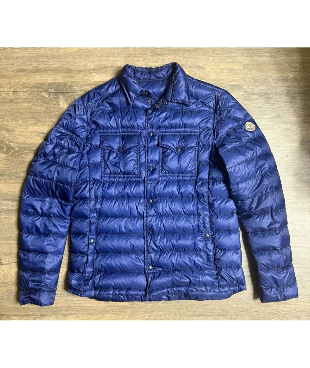 MONCLER Синяя полиамидовая куртка, фото 8