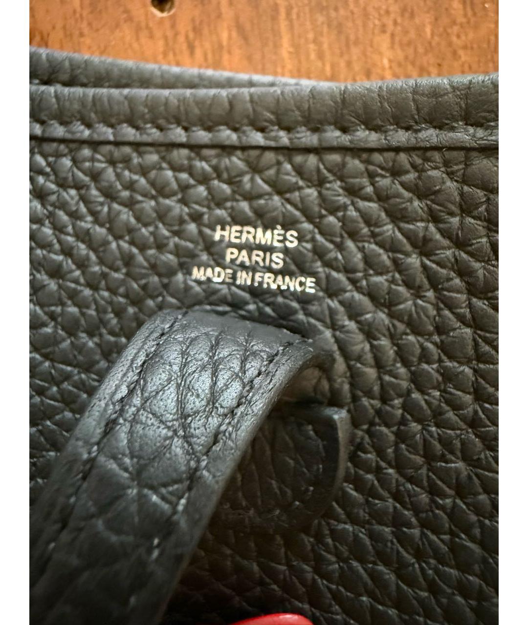 HERMES Черная кожаная сумка через плечо, фото 3