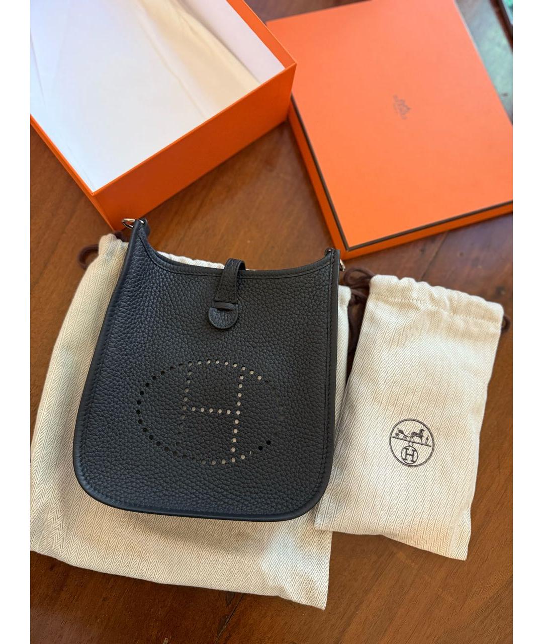 HERMES Черная кожаная сумка через плечо, фото 2