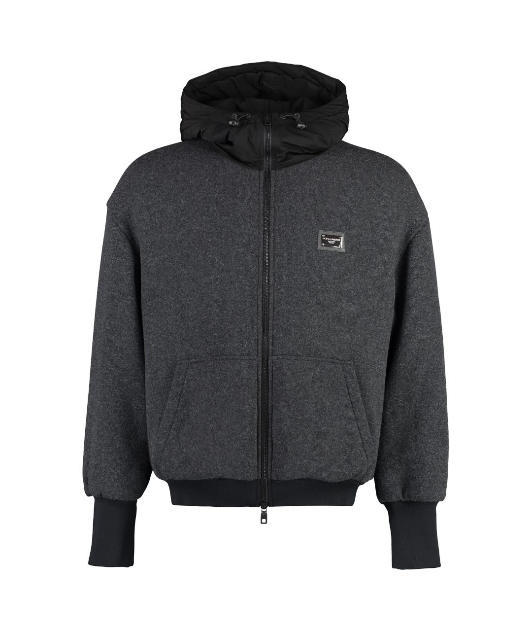 DOLCE&GABBANA Серая полиэстеровая куртка, фото 1