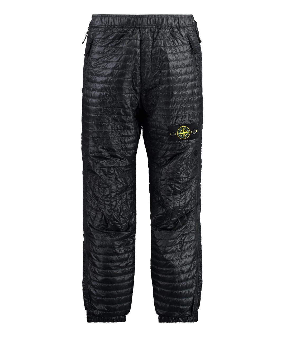 STONE ISLAND Черные полиамидовые повседневные брюки, фото 3