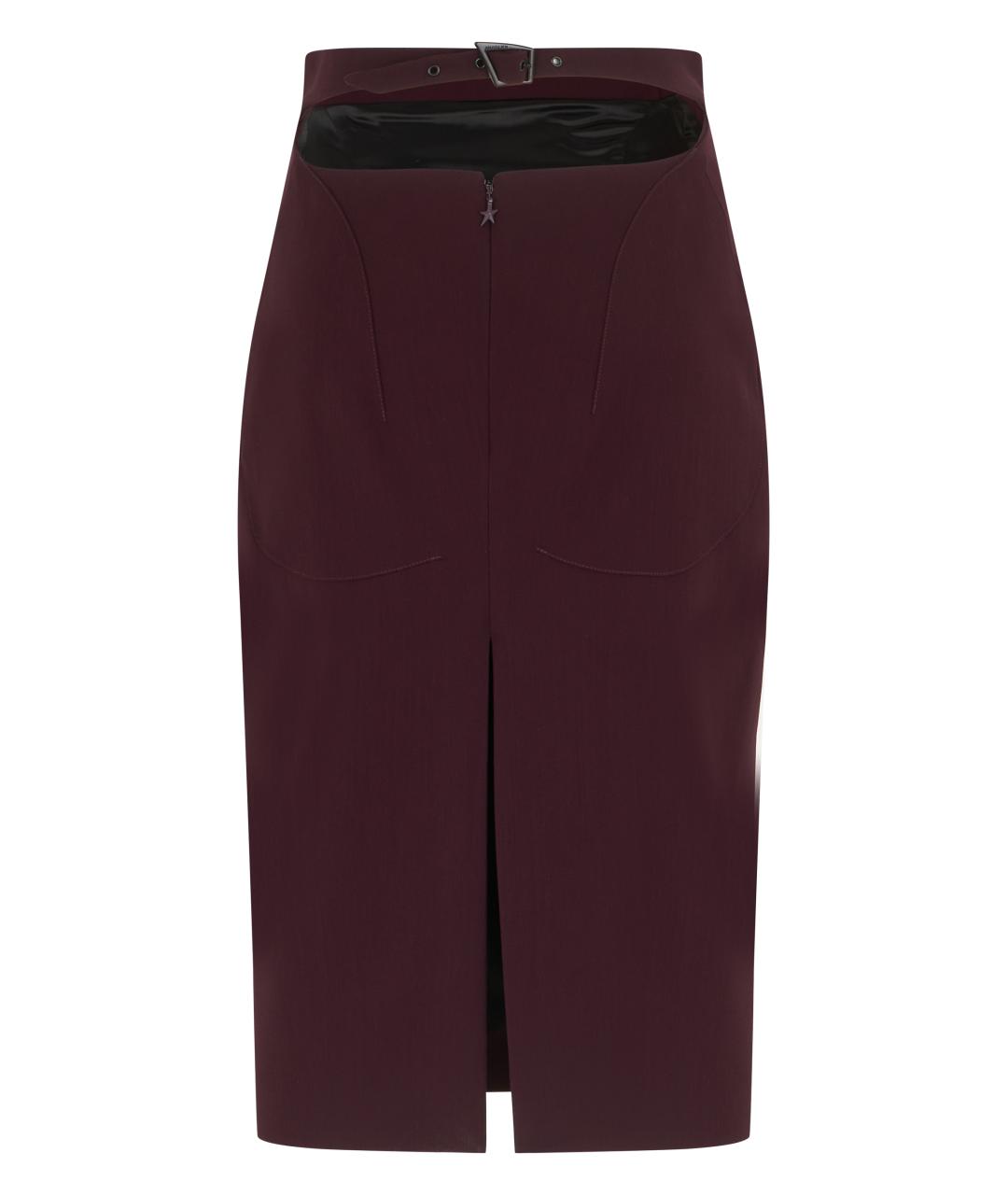 MUGLER Коричневая вискозная юбка миди, фото 2