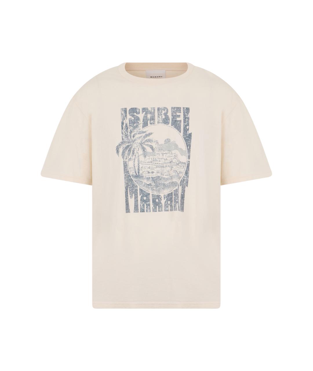 ISABEL MARANT Бежевая хлопковая футболка, фото 1