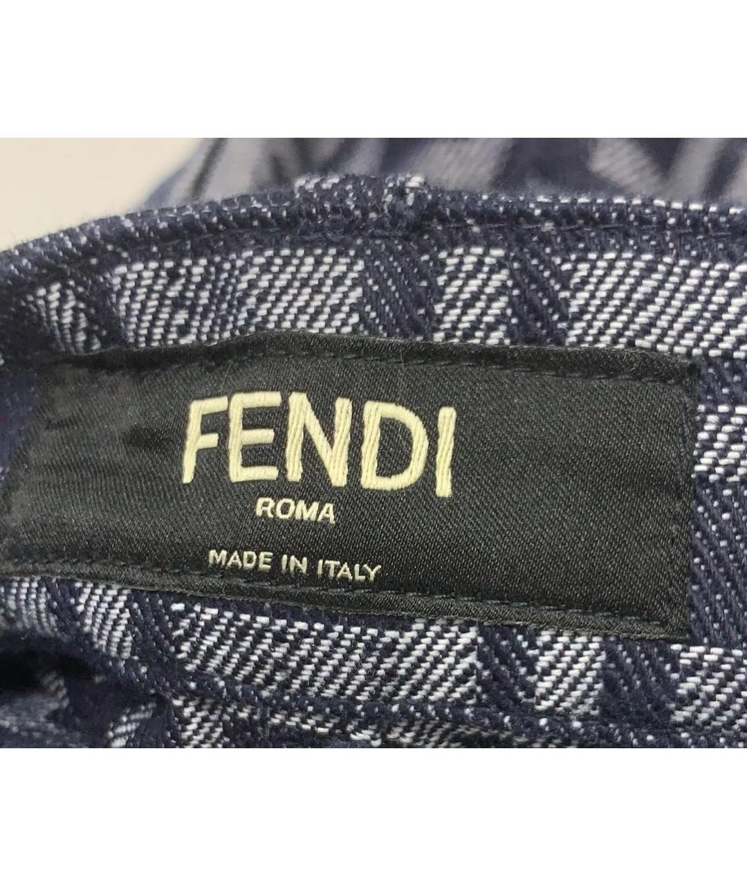 FENDI Антрацитовые хлопковые прямые джинсы, фото 5