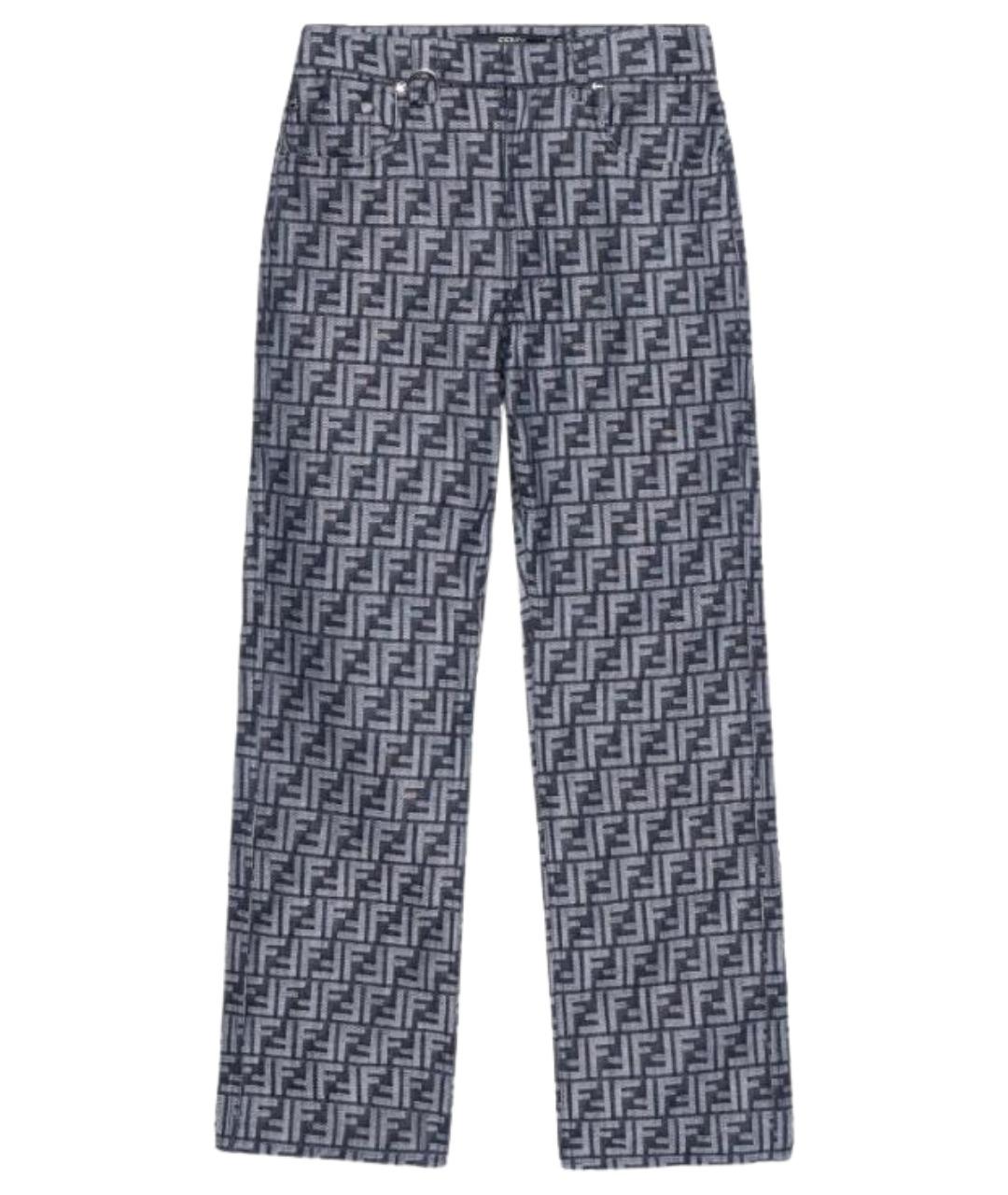 FENDI Антрацитовые хлопковые прямые джинсы, фото 1