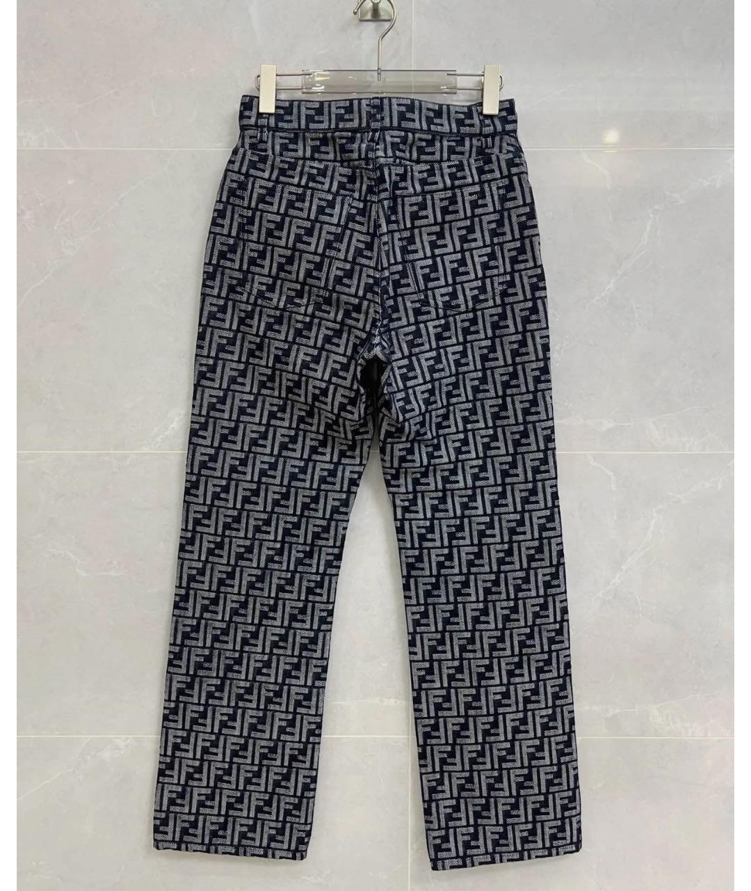 FENDI Антрацитовые хлопковые прямые джинсы, фото 3