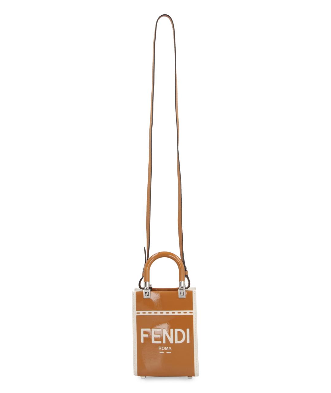 FENDI Бежевая хлопковая сумка с короткими ручками, фото 4