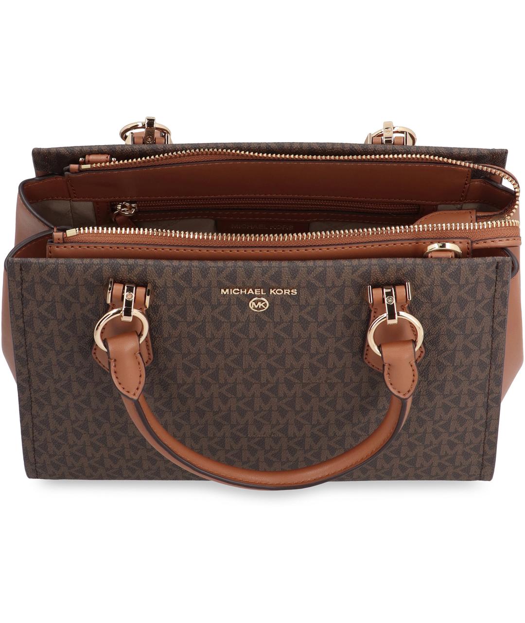 MICHAEL MICHAEL KORS Коричневая синтетическая сумка с короткими ручками, фото 5