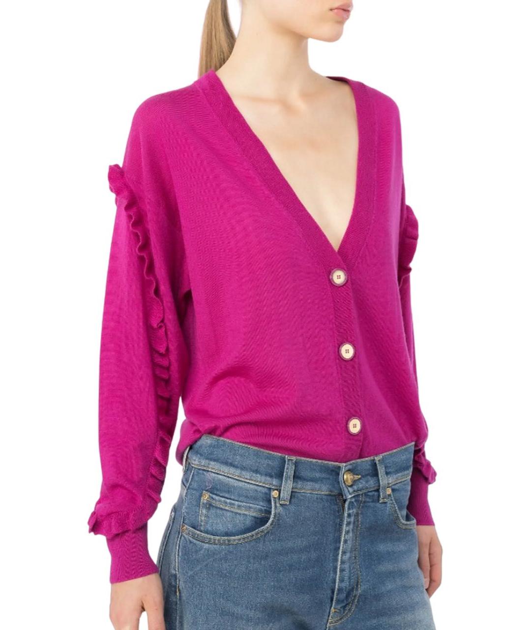 PINKO Фуксия шерстяной кардиган, фото 4