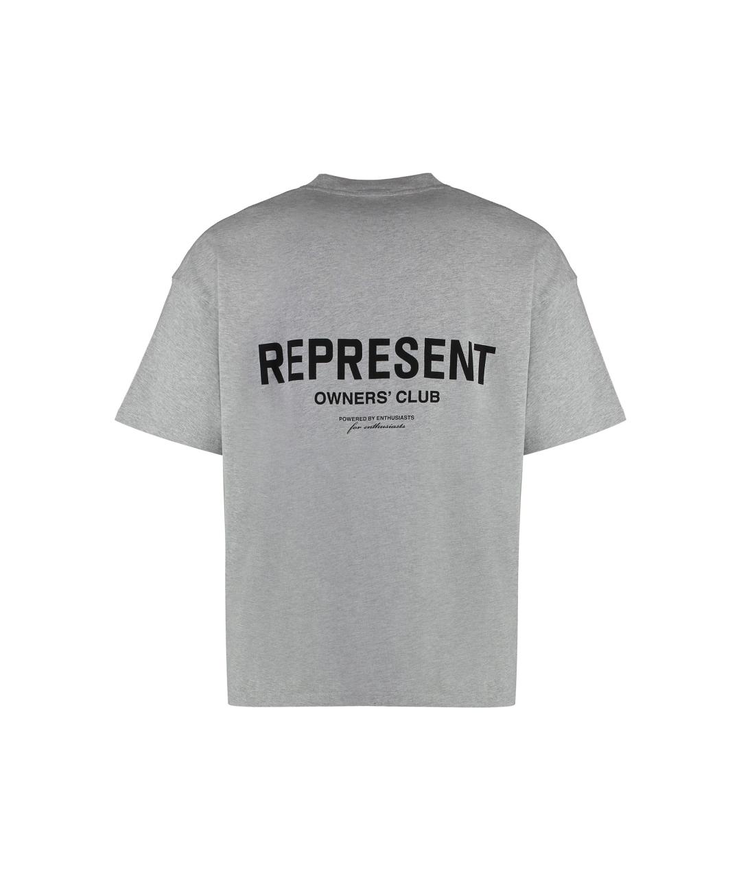REPRESENT Серая хлопковая футболка, фото 2