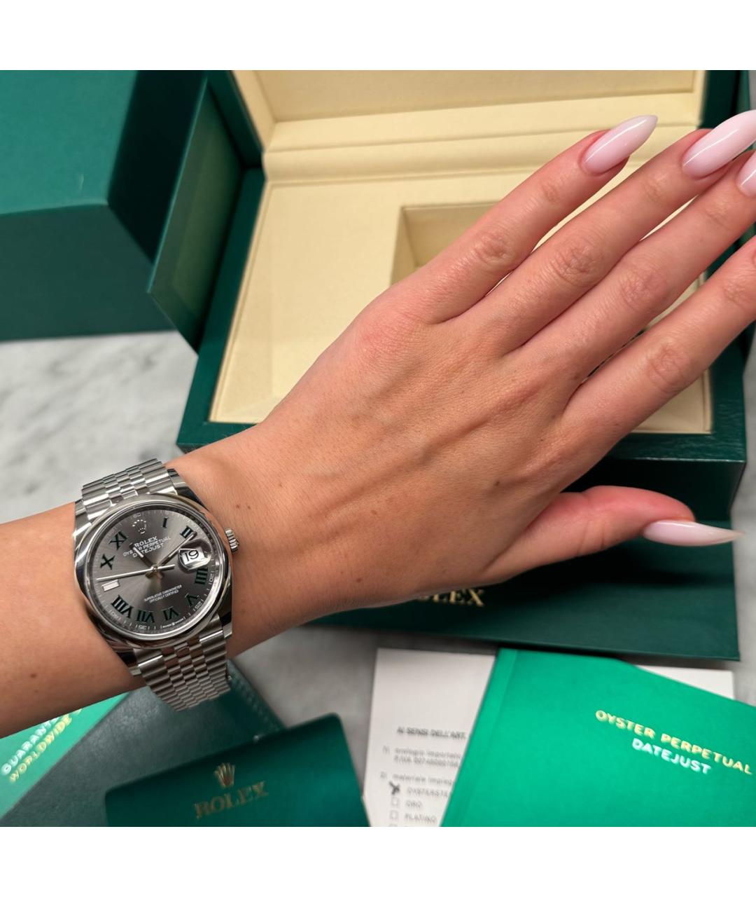 ROLEX Серебряные металлические часы, фото 5