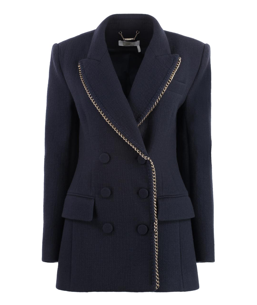 CHLOE Синий шерстяной жакет/пиджак, фото 1
