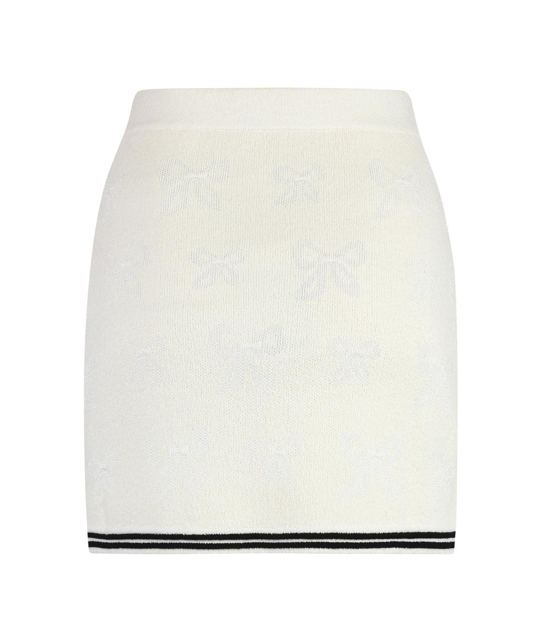 SELF-PORTRAIT Бежевая хлопковая юбка мини, фото 2