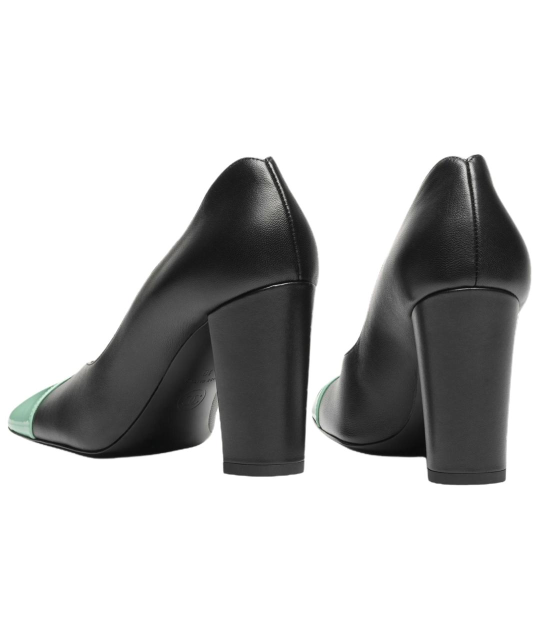 CHANEL Черные кожаные туфли, фото 4