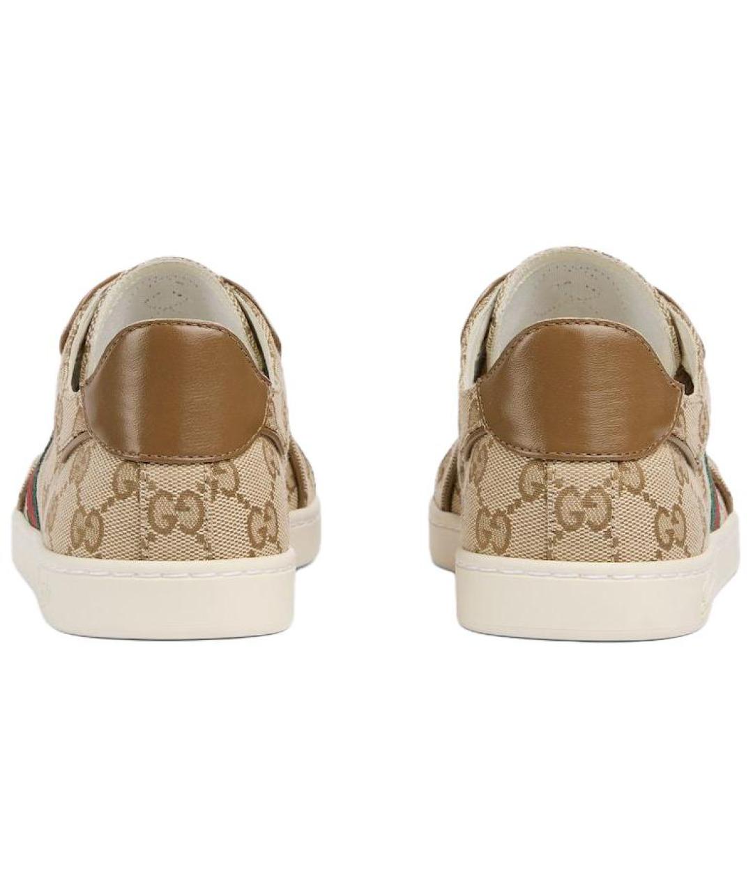 GUCCI Коричневые кожаные кроссовки, фото 5