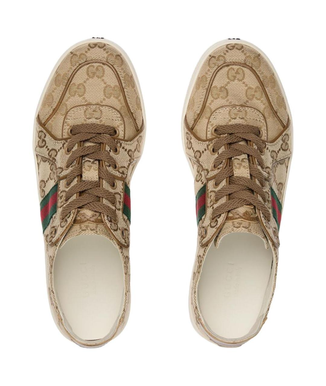 GUCCI Коричневые кожаные кроссовки, фото 4