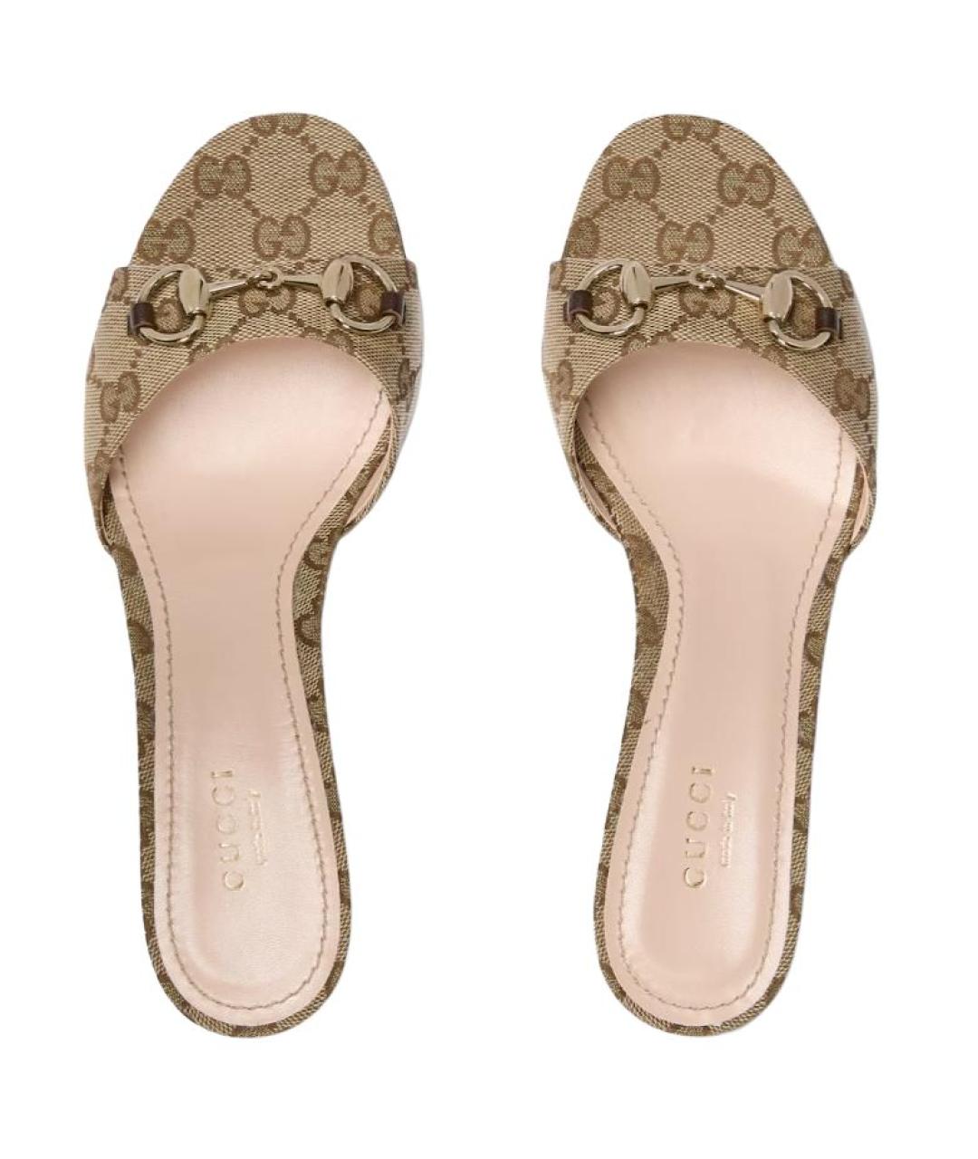 GUCCI Бежевые мюли, фото 4