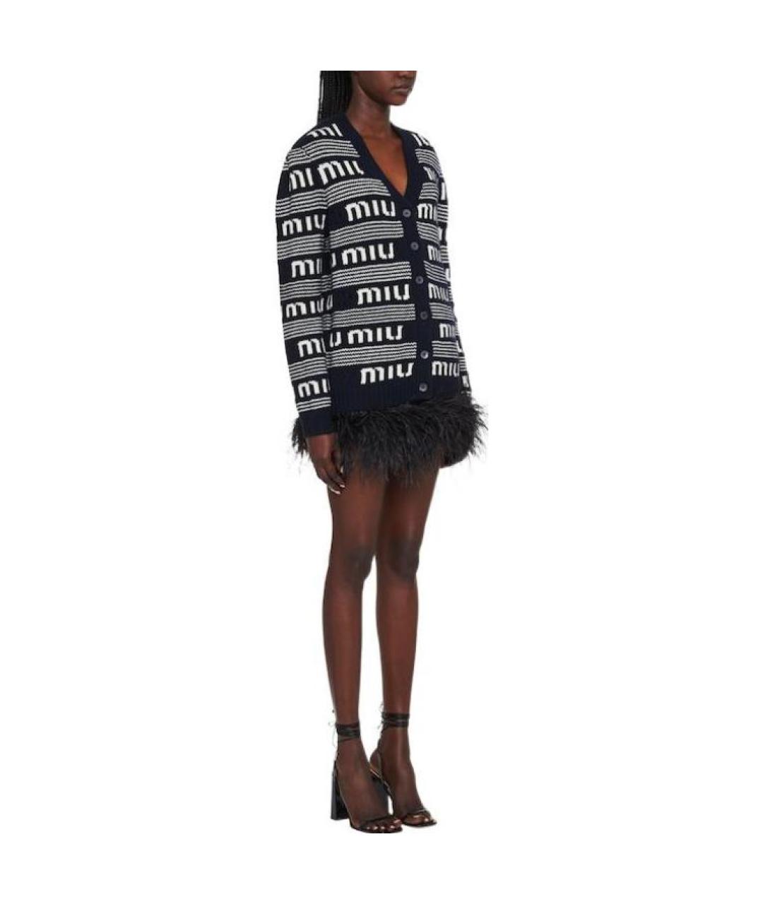 MIU MIU Синий кашемировый кардиган, фото 4