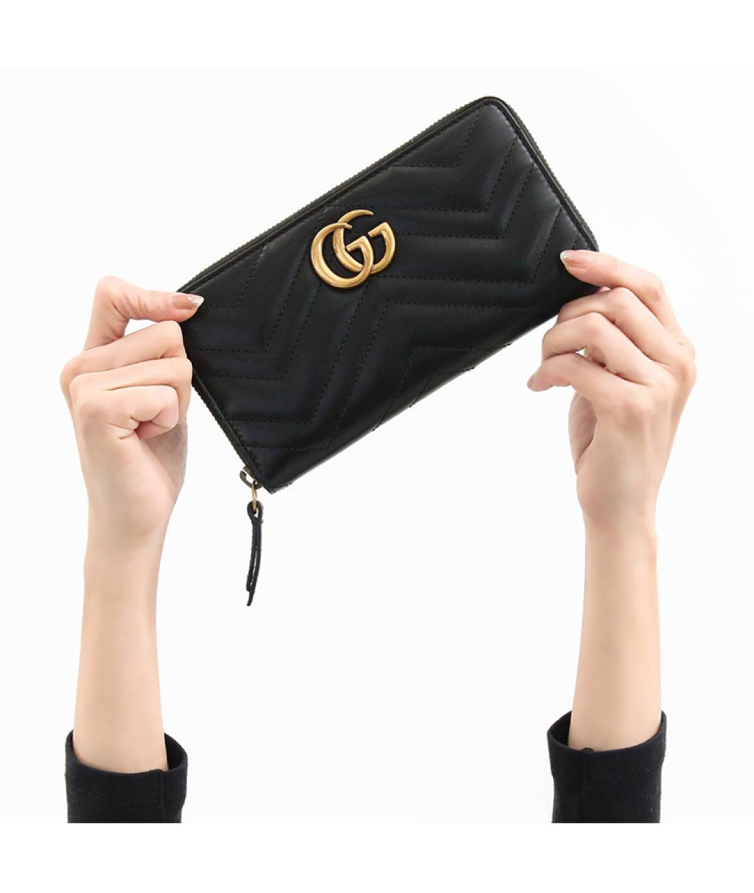 GUCCI Черный кожаный кошелек, фото 5