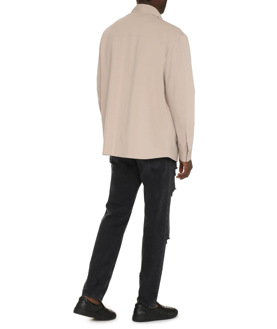 DOLCE&GABBANA Бежевая хлопковая кэжуал рубашка, фото 4