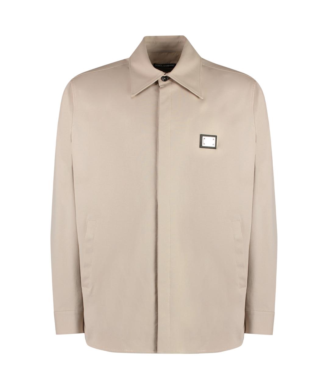 DOLCE&GABBANA Бежевая хлопковая кэжуал рубашка, фото 1