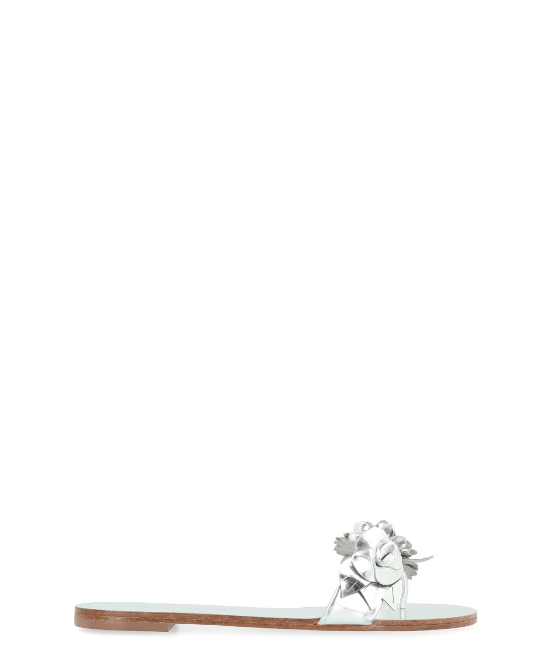 SOPHIE WEBSTER Серебряные кожаные шлепанцы, фото 1