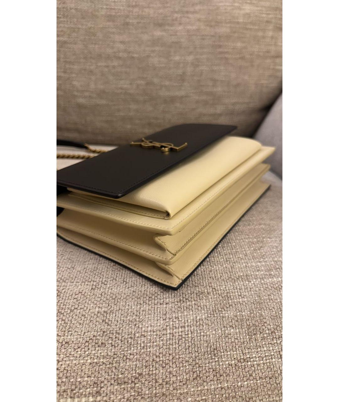 SAINT LAURENT Черная кожаная сумка через плечо, фото 8