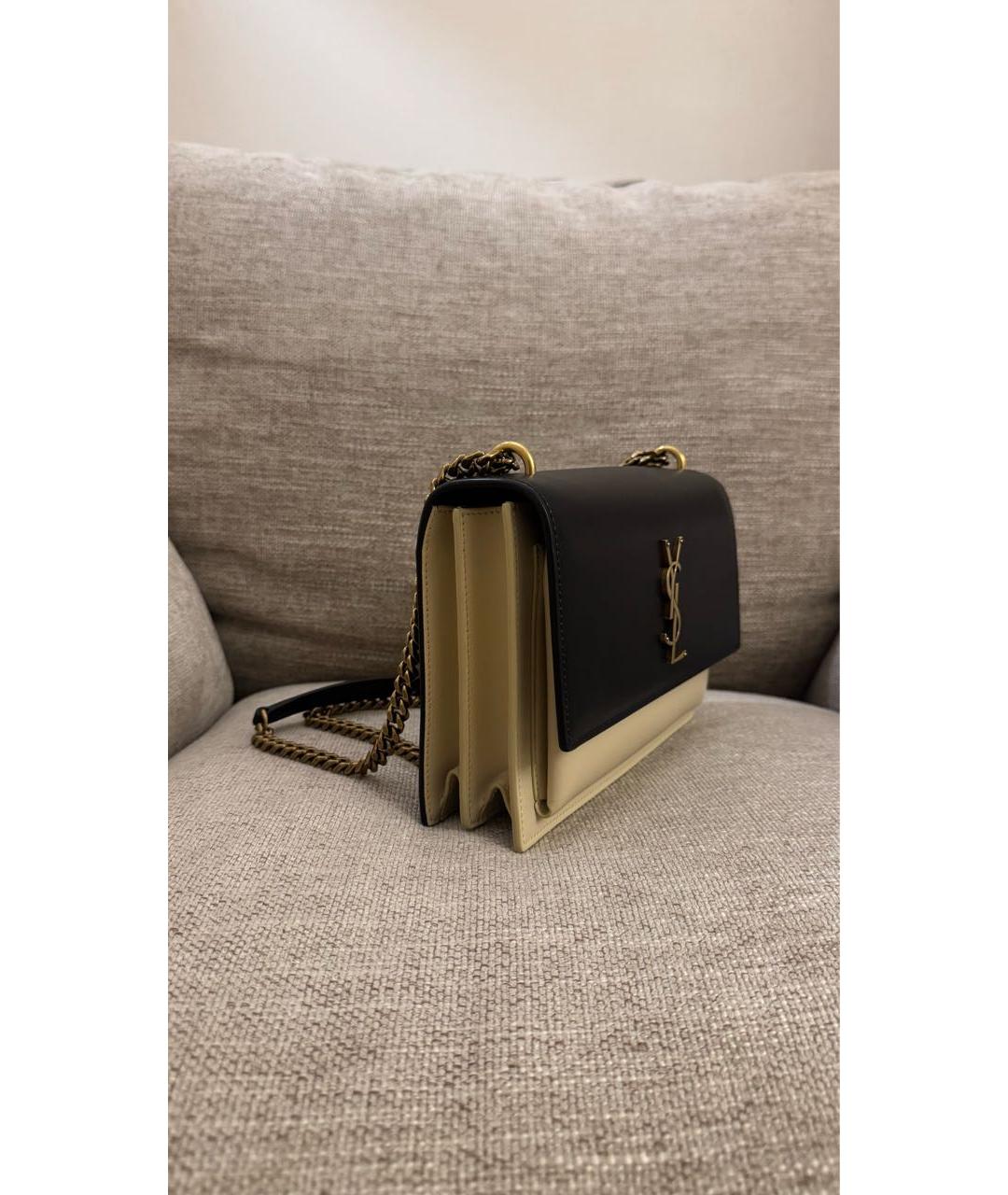 SAINT LAURENT Черная кожаная сумка через плечо, фото 5