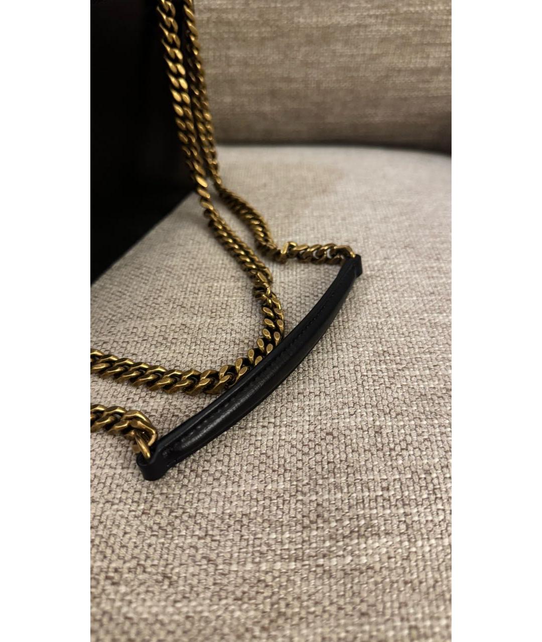 SAINT LAURENT Черная кожаная сумка через плечо, фото 7