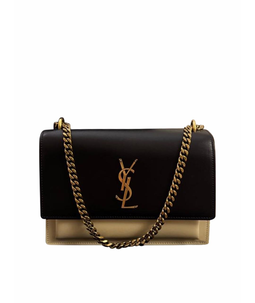 SAINT LAURENT Черная кожаная сумка через плечо, фото 1