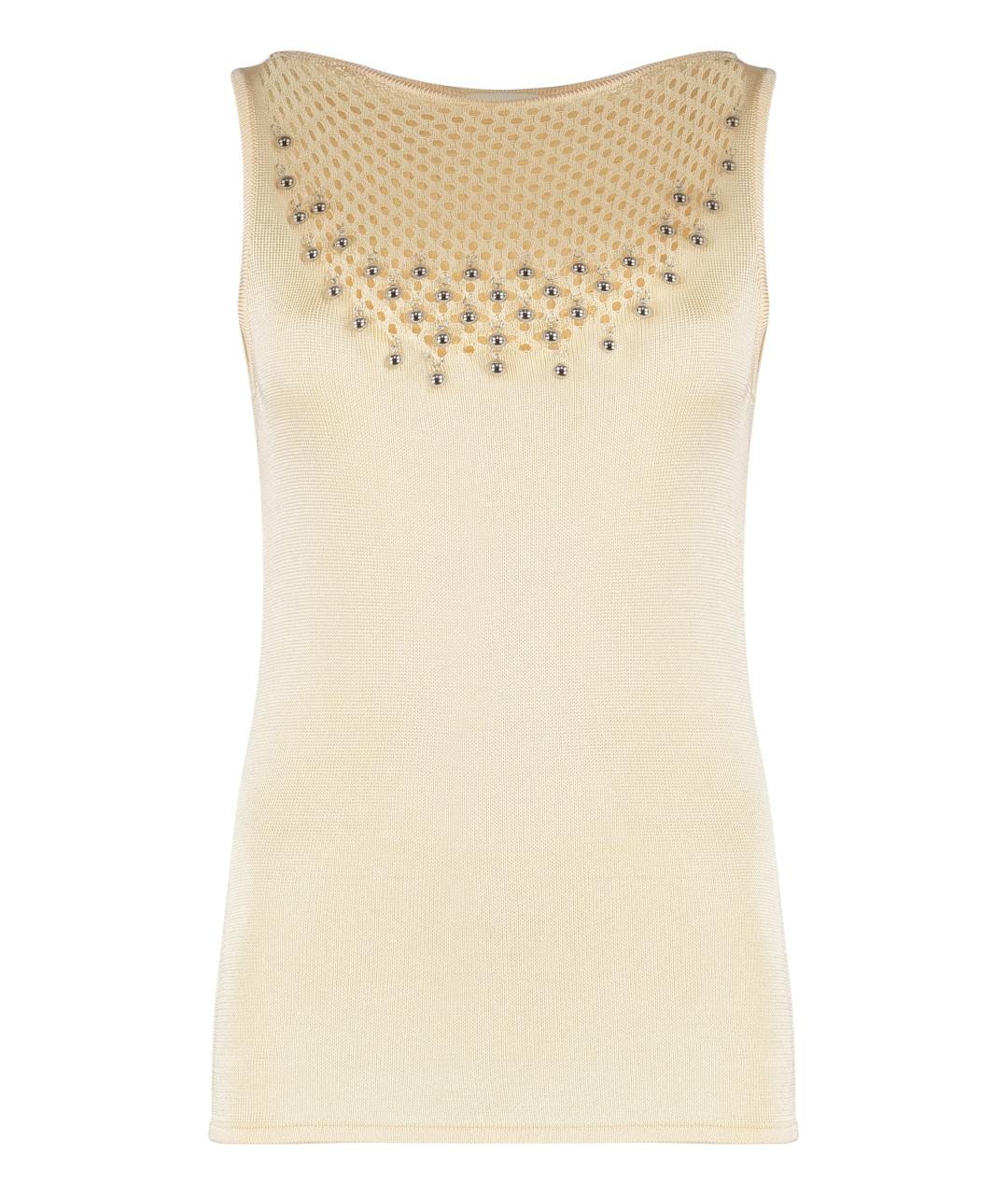 PACO RABANNE Бежевая вискозная майка, фото 1