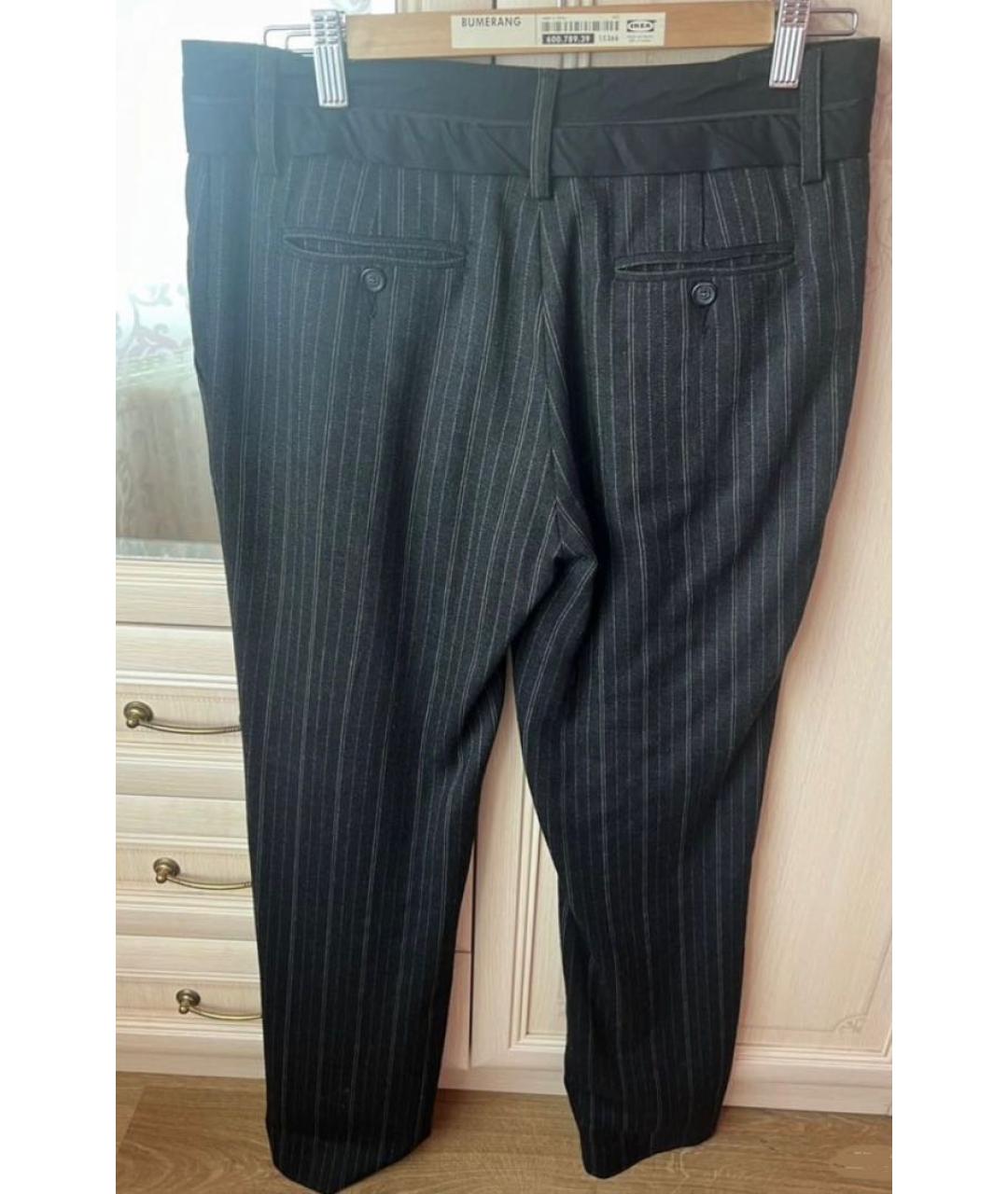 DOLCE&GABBANA Антрацитовые вискозные прямые брюки, фото 2